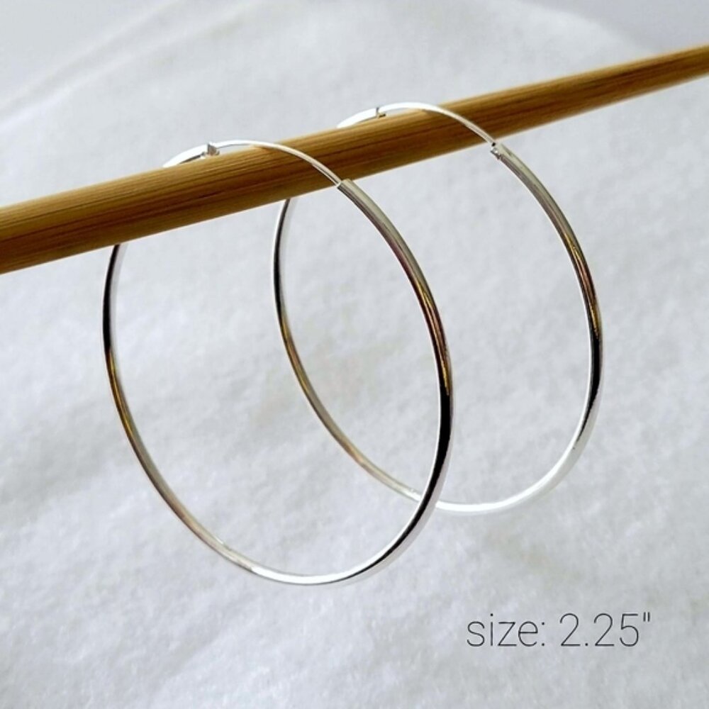 2.25" Sterling Silver Hoops